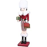 Joylern Christmas Lady Nutcracker Figurines - Wooden Nutcracker Soldier for Xmas Tree &amp; Table Decoration - 38cm
