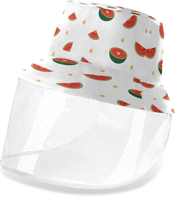 Amazon Gorira サンバイザー 漁師帽 ハット スイカ柄 果物 フルッツ Uvカット 紫外線対策 花粉症対策 防風 防塵 汚染対策 顔全体保護 取り外し可能 アウトドア 男女兼用 バイザー 通販