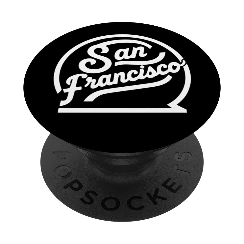 San Francisco Skyline California Retro Bay Area Oakland SFO PopSockets Swappable PopGrip
