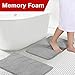 Flamingo P Microfiber Memory Foam Fieldcrest Luxury Bath Rugs, 17-Inch by 24-Inch, Gray, Waved Pattern, Two Pieces