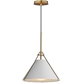 Maxim 25229LFGNAB Lucas Single Pendant, 1-Light E26 Medium Base, Light French Gray/Natural Aged Brass (Bulbs NOT Included)