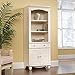 Sauder Harbor View Library/Bookcase With Doors , Antiqued White finish