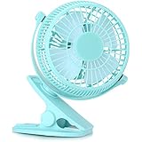 Dealgadgets Mini USB Clip and Desk Personal Fan, 360 Degree Rotation Mini Table Fan with Quiet Operation and Powerful Airflow (Blue)