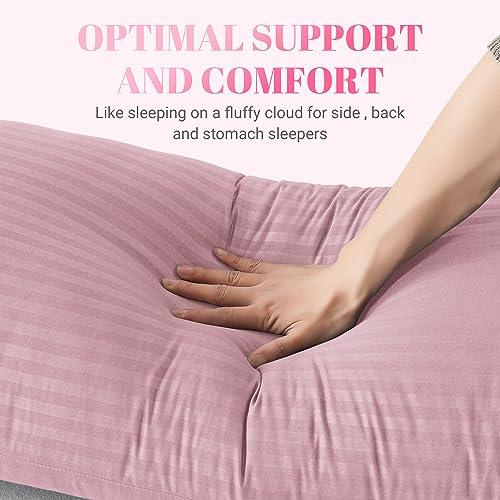 Cosybay Full Body Pillow Insert with Pink Pillowcase Fluffy Long Bed