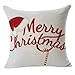Gotd Jingle Bells Merry Christmas Pillow Case 18 x 18 Cushion Cover Home Decor Design Throw Pillow Cover Throw Pillow Case (Gift A)