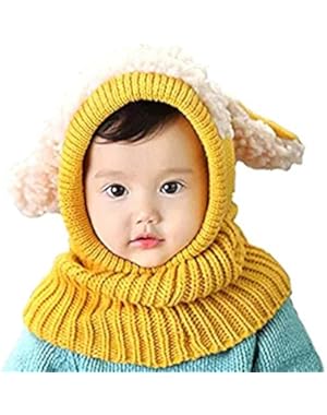 Baby Girls Boys Winter Hat and Scarf Warm Knitted Infant Puppy Earflap Skull Cap