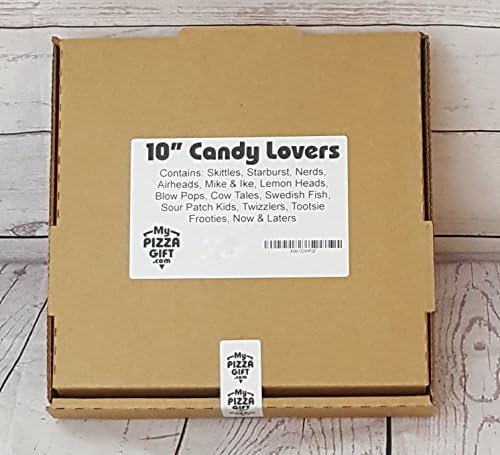 10" Candy Lovers: Variety Gift Box Of 75 Pieces - Custom Pizza Themed Gift Box Full Of Snacks
