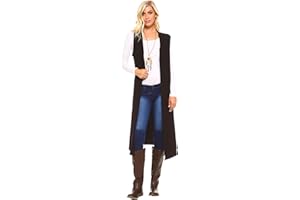 Isaac Liev Women's Sleeveless Cardigan – Casual Long Maxi Open Front Flowy Drape Lightweight Duster Vest Made in USA