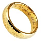 King Will Lord Of The Rings Style Tungsten Carbide Gold Ring Lord Laser Etched Band Ring