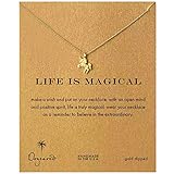 SOURBAN Women Unicorn Pendant Clavicle Alloy Chain Necklace Jewelry with Card