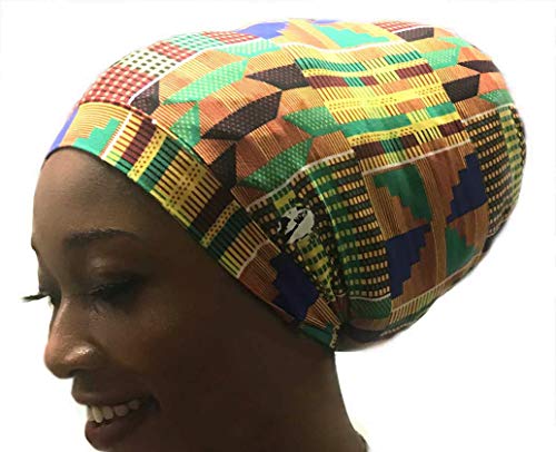 Fairy Black Mother Dreadlocks Locs Cap (African Kente Medium,Yellow)