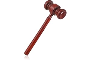 QFWDFCTRENZ Wooden Courtroom Gavel Brown Handmade Wooden Gavel Auction Gavels Desk Accessories Board Auction Club Presidents 17cm/6.7 Inch Courtroom Hammer Prop Costume Accessories