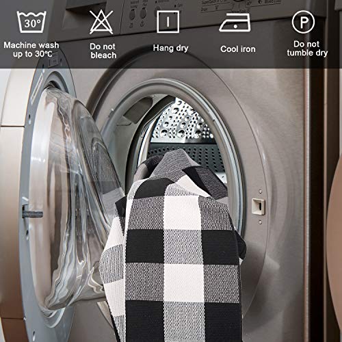 Inkesky Buffalo Check Outdoor Rug - Black and White Plaid Rugs - Standard Size 23.6" x 35.4" (2x3) - for Front Porch Single Door Mats
