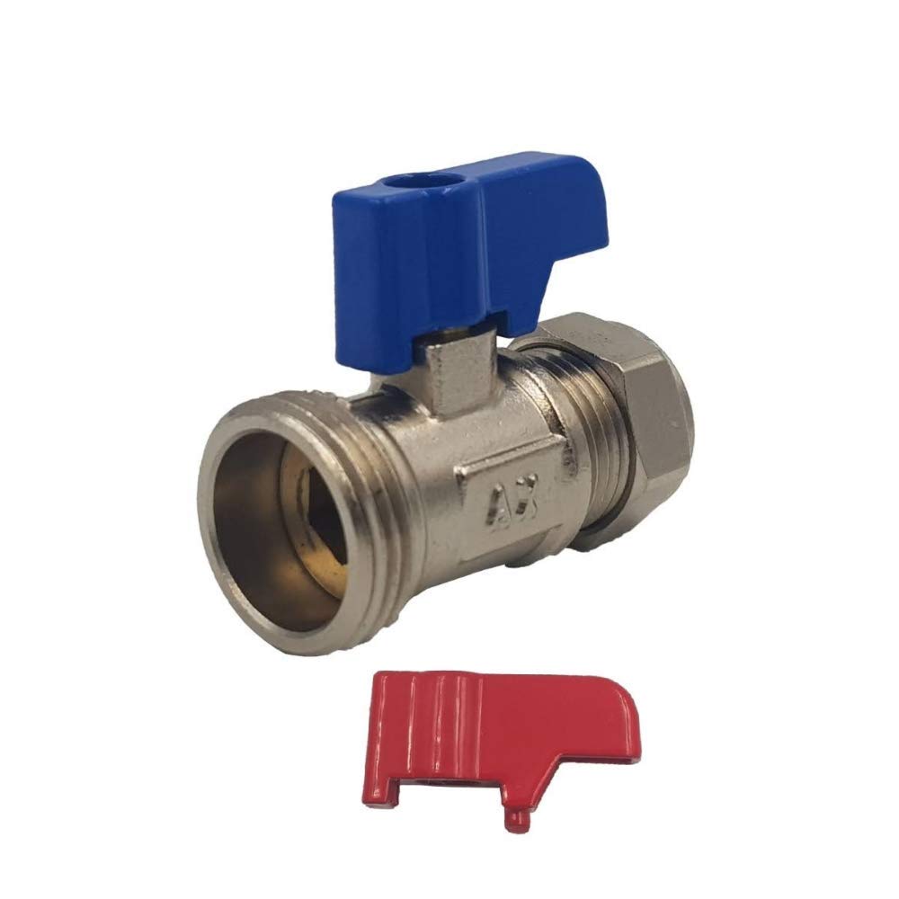 Aumix 15mm x ¾ inch Straight Washing Machine/Dishwasher Isolation Heavy Duty Valve Without Check Valve x1