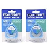 NEW eoFLOSS! Power Mint Dental Floss 2 Pack, Waxed, Expanding, Infused with Organic Essential Oils by FRAU FOWLER, 50m (54.6yds) each