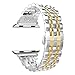 Seinit Stainless Steel Watch Band Replacement Strap Compatible with Apple Watch Series 6/5/4/3/2/1 40mm/38mm, Gold