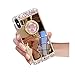 Inspirationc Lozeguyc for iPhone SE Case, Crystal Rhinestone Mirror Glass Case Bling Diamond Soft Rubber Makeup Case for iPhone 5/5S/SE with Detachable 360 Degree Ring Stand-Gold