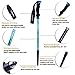 Ohuhu 22 Inch To 56 Inch Retractable Anti Shock Trekking Poles / Hiking Poles / Walking Sticks, 2-Pack (22-56'')