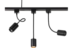 KAYYELAMP H-Type Track Lighting, 5W Warm White Halo Track Light, Modern Style Aluminum Spotlight, Set of Three Black Mini Tra