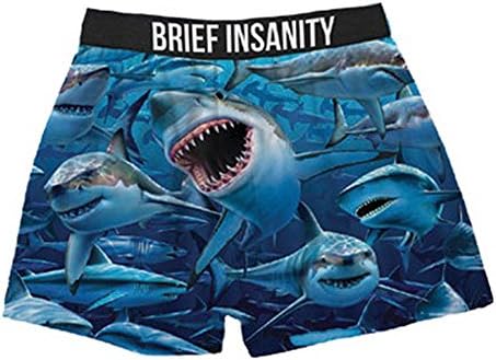 Sharks Ocean Silky Funny Boxer Shorts Gifts for Men Dad Husband Brother