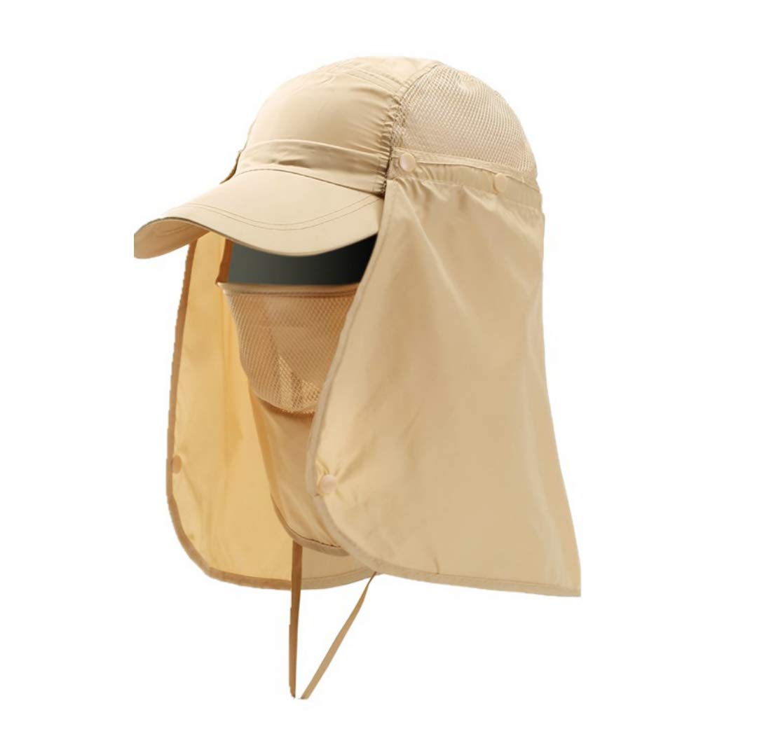Sun Hat with Detachable Neck Face Flap Cover UPF 50+ Protection Wide Brim Fishing Hat Breathable Mesh Baseball Cap Quick Dry Outdoor Sun Visor Hat for Men Women Cycling Camping Hiking Walking Travel