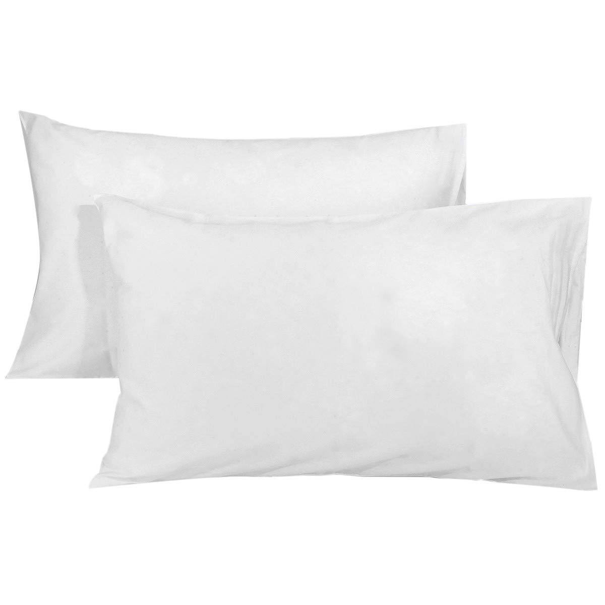 mookaitedecor 100% Cotton Pillow Cases White 2 Pack, 400 Thread Count Queen Size Large Pillow Cases Envelope Solid Colour Pillowcases Cushion Covers for Bedroom Sofa Couch 20 x 30 Inches Pillow Case