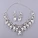 Molie Star Luxurious Austria Crystal Rhinstone Necklace Earrings Set for Bridal Wedding Ceremony Events Dress