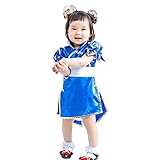 Game Fighter Cosplay Chun Li Cosplay Blue Cheongsam