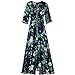 Yondcc Womens Bohemian Button Up Floral Print Beach Maxi Dresses