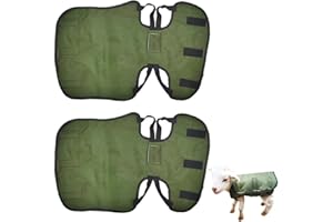XUANNIAO 2 Pcs Goat Coat for Winter Goat Blanket Cold Weather Waterproof Windproof Goat Jacket Blanket to Keep Goat Warm Lamb Coat with Thickened Belly Protection, Green