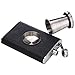 Flask Set [2018 Gift for Men] - Cigarette Flask (1) + Shot Glass Flask (1) + Funnel (2) (Cigarettes Not Included)