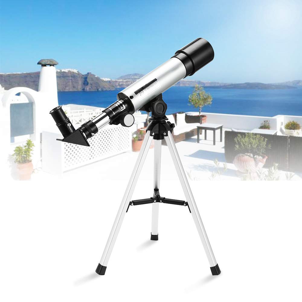 Telescope for Kids, Merkmak Educational Toy for Beginners Science Plastic Tools with Tripod and 3 Magnification Eyepieces 360/50mm Spotting Scope