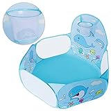 Jiexing Kids Ball Pit Playpen,Ball Tent Ball Pit Pool for Toddlers,with Basketball Hoop and Zippered Storage Bag(47inch)