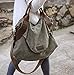 xiaoxiongmao Large Pocket Casual Women's Shoulder Cross body Handbags Canvas Leather Bags Army green