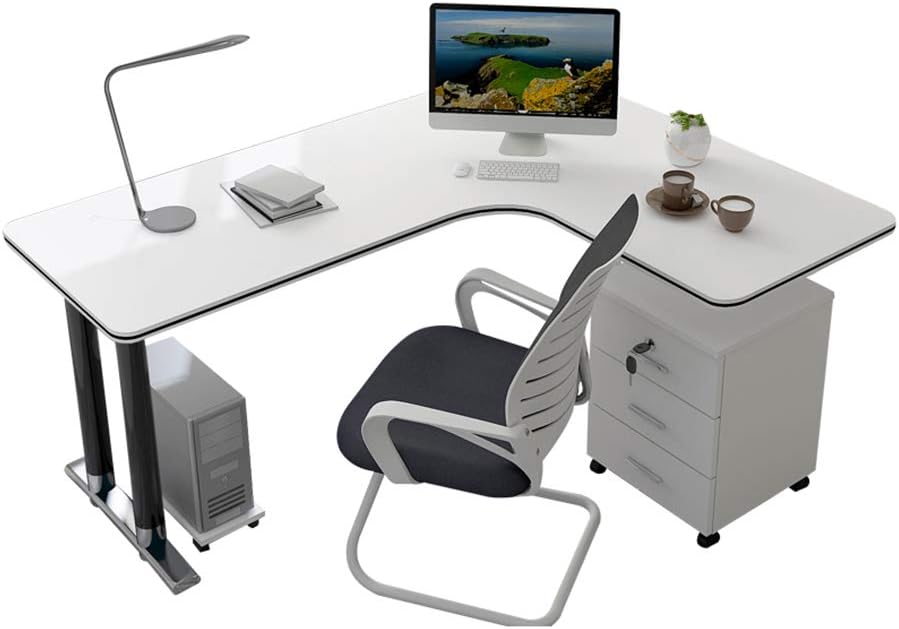 L Family Desk with Rounded Corners, Company Computer Desk