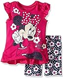Disney Baby Girls' Minnie Mouse Bike Short Set with Top, Deep Pink, 24 Months