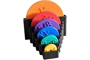 Universal Seam Allowance Guide Set with Storage Tray - 6 Sizes Marking Discs from 1/4 to 1 Inch - Multi-Color Sewing and Quil