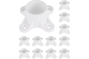 CARVEDEXQUISITELY 12 Pack 3/4 inch PVC Flange Table Leg Cap Fittings Furniture Screw Tab Caps for Building Furniture Support Feet Making Storage Shelves