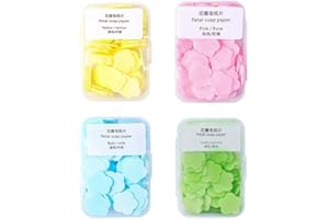 Zenarao Paper Soap, 4 Different Scented Mini Fresh Portable Disposable Petal Hand Wash Sheets, Dissolvable Hand Bath Soap, Suitable for Outdoor, Travel, Camping, 4 Boxes (Approx 400 Sheets)