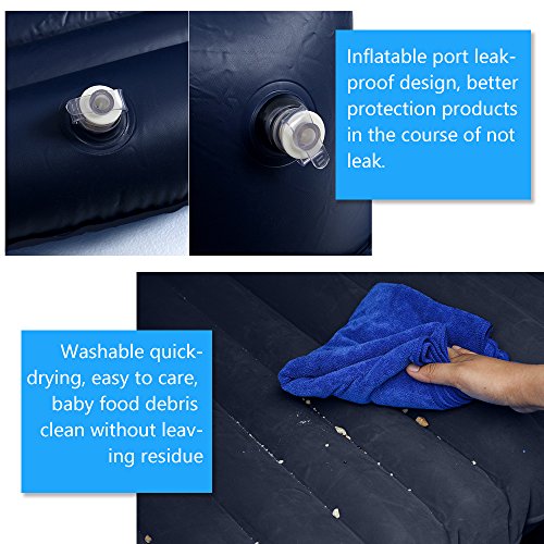 Car Bed Back Seat Inflatable Air Mattress for Camping Travel Black - Thumbnail 6