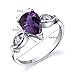 PEORA Simulated Alexandrite 3-Stone Teardrop Ring for Women 925 Sterling Silver, Color-Changing, 1.75 Carats Pear Shape 9x6mm, Size 6