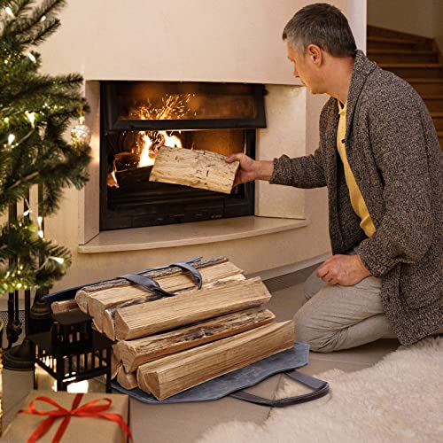 Canvas Log Carrier Bag,Waxed Durable Wood Tote,Fireplace Stove