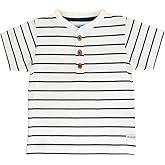 RUGGEDBUTTS White & Navy Stripe Short Sleeve Henley - 3T