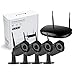 Network Video Security System, UOKOO HD 720P Video Security System with 4 Weatherproof Outdoor/Indoor Bullet IP Cameras, 98ft Night Vision and 1 PC of 4-Chanel Wireless NVR Kit (Black)