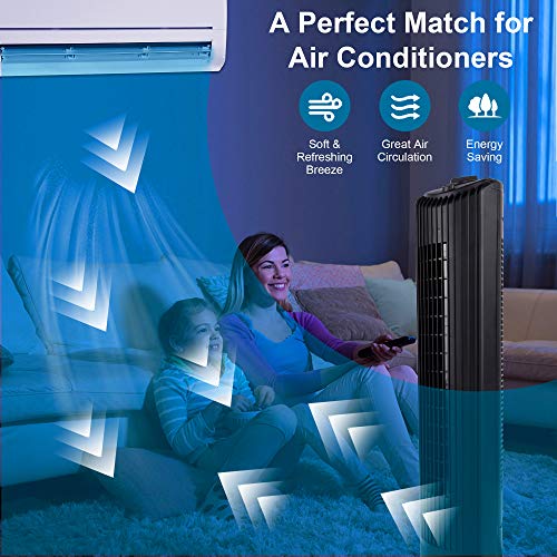 yosager Tower Fan, 28 Inch 60° Oscillating Cooling Fan Powerful Floor