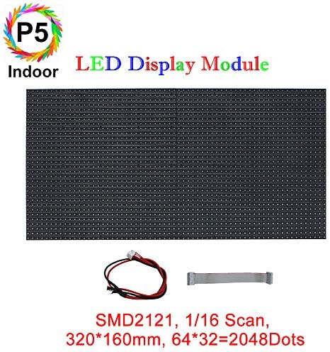 P5 Normal Indoor Series LED Module, LED Board Full RGB Digital Pixel Matrix Board with 2048 dots, 1/16 Scan, 800 Nits Brightness for Indoor Display Size: 320160mm