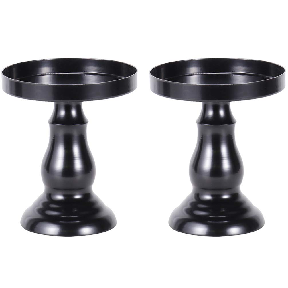 PRETYZOOM 2pcs Round Cake Stand Cake Display Stand Dessert Cupcake Display Tray for Wedding Birthday Christmas Party Anniversary Supplies Black