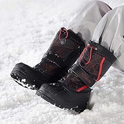 DREAM PAIRS Big Kid Kamick Black Red Mid Calf