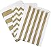 Outside the Box Papers Gold and White Chevron and Stripe Treat Sacks 5.5 x 7.5 48 Pack Gold, White