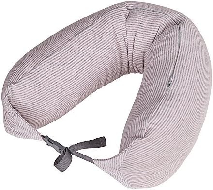 LBMUJI 【Counter Genuine】 MUJINeck Pillow Neck Pillow for Airplane Travel Neck Pillow for car Sofa Pillow U-Pillow (Specifications 16x67cm, Powder Gray Stripes)